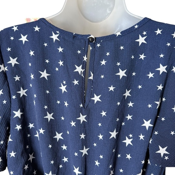 Fig & Olive Celestial Star Wrap Jumpsuit Pockets Tie Waist Wide Leg Navy L NWT - Picture 8 of 11